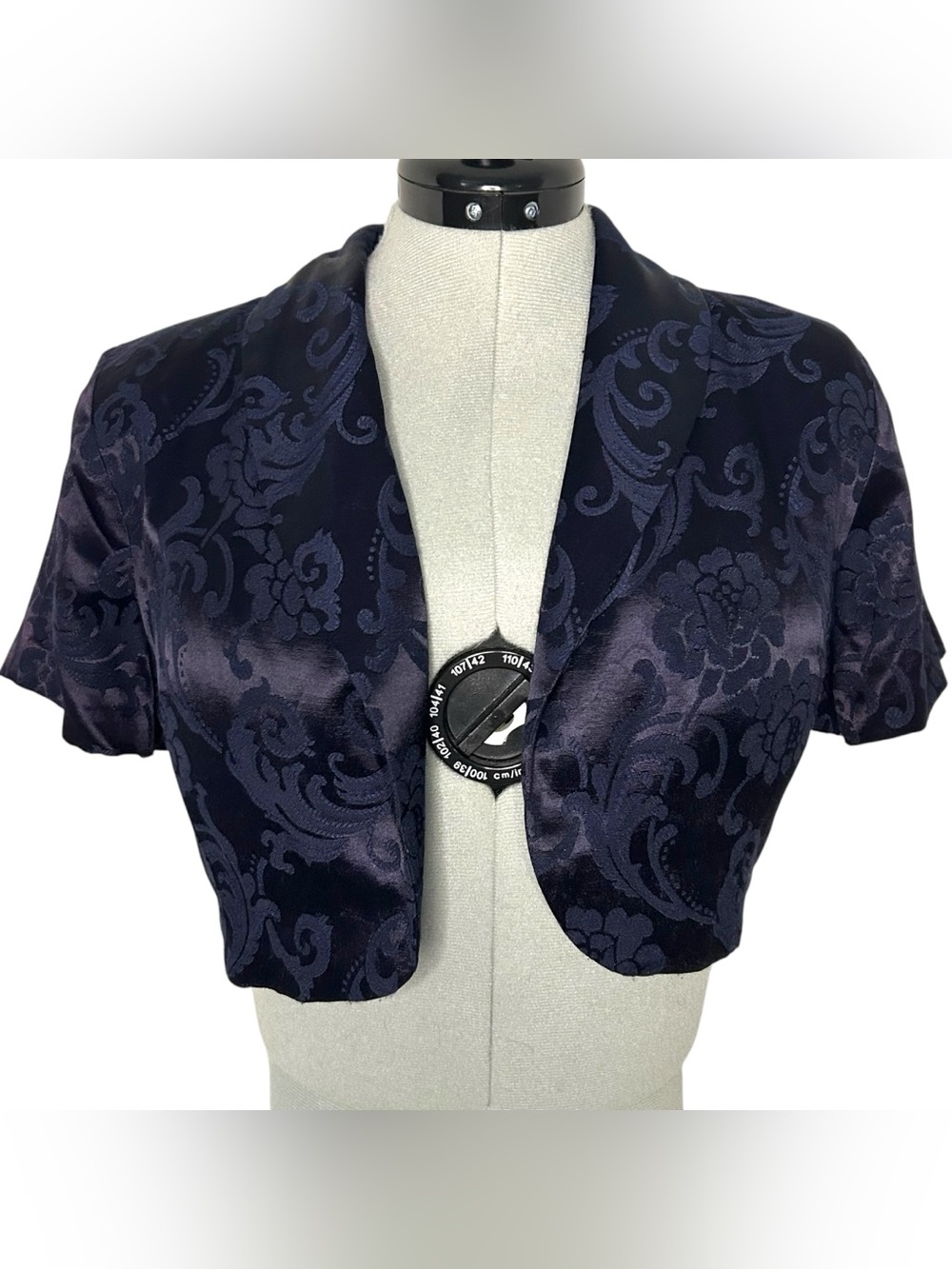 Vintage Purple CDC Floral Jacquard Short Sleeve Bolero Size 8